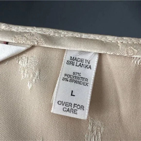 Victoria's Secret Womens Satin Floral Jacquard Cami Crop Top L Beige Going Out - Picture 5 of 8